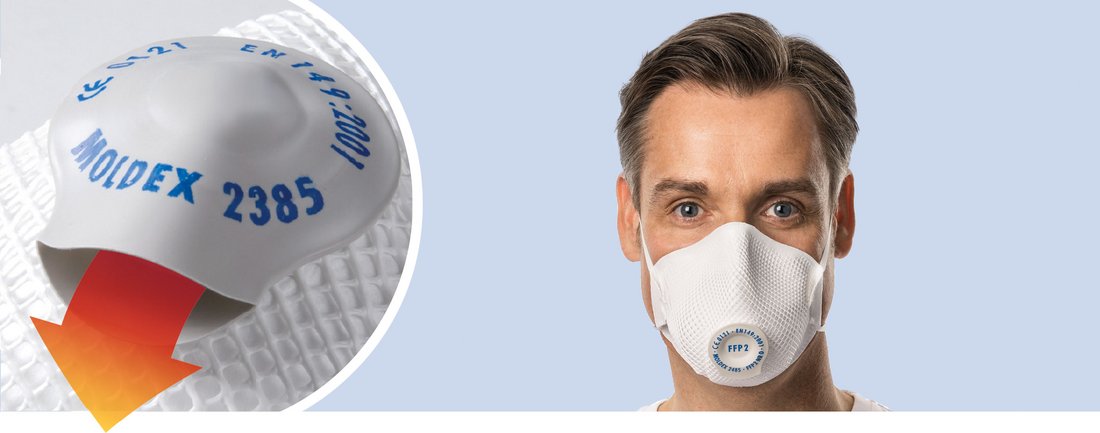 FFP2 Maske mit Ausatemventil Ausatemventil an einer FFP2 Maske