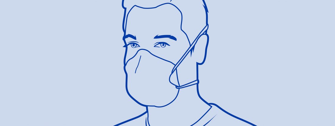 Person mit Atemschutzmaske FFP3